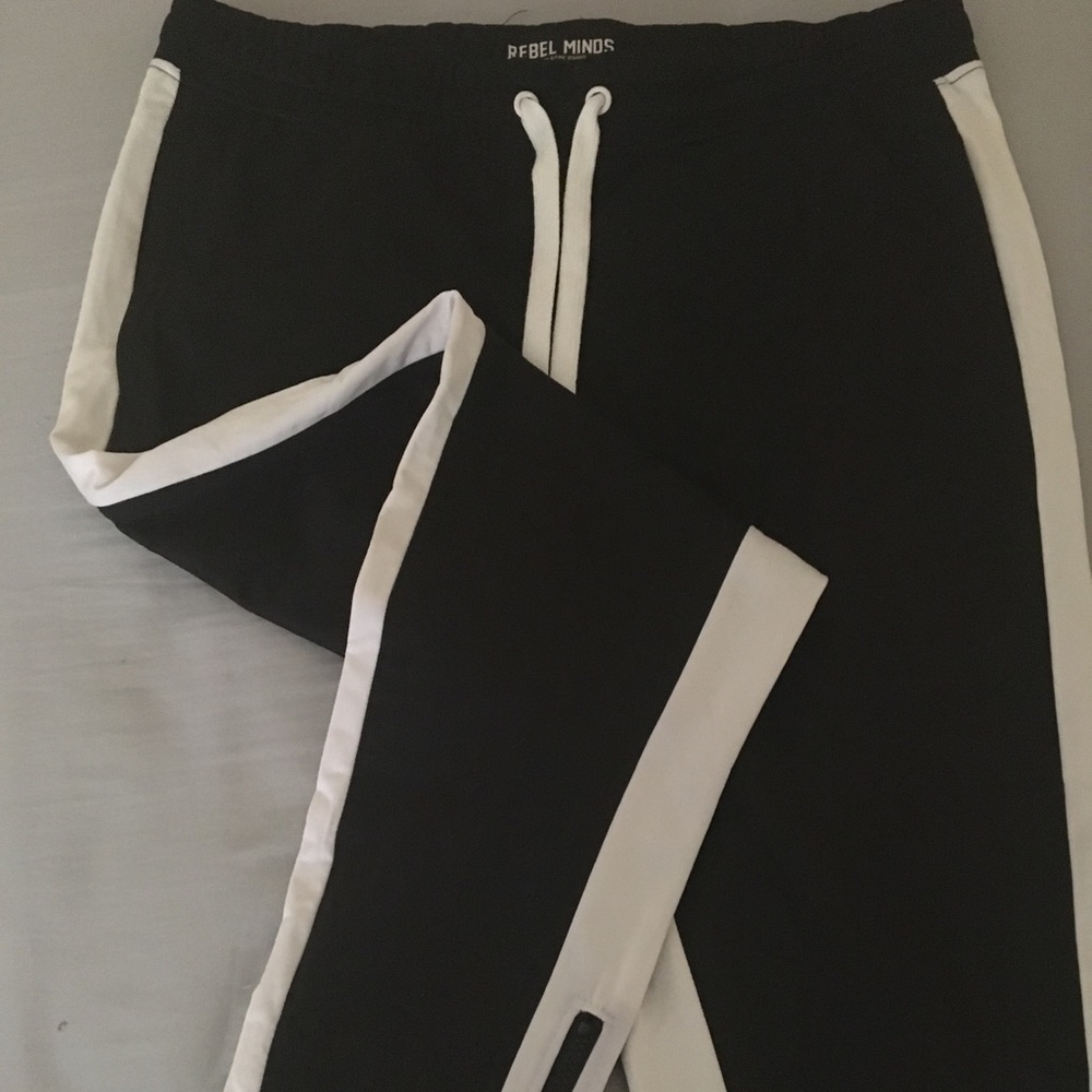Track fitted joggers with drawstring and zippers at the bottom